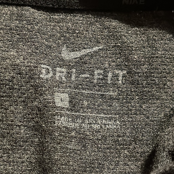 Nike Dri Fit T-Shirt Size L Gray Swoosh Logo Athletic Short Sleeve Casual Mens - Picture 5 of 7